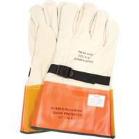 Leather Protector Gloves with Strap, Size 8, 12" L SGV615 | O-Max