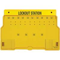 Trilingual Covered Lock Station, None Padlocks, 10 Padlock Capacity, Padlocks Not Included O-Max