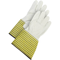 Gants d'ajusteur traditionnels, Grand, Paume en Cuir fleur de vache, Doublure en Molleton O-Max