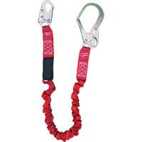 ShockSorb Internal Shock Lanyard, 6', Rebar Hook Center, Snap Hook Leg Ends, Polyester O-Max