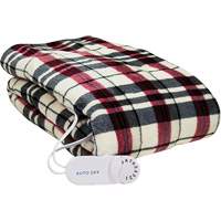 Linen Plaid Electric Throw Blanket, Polyester SGX708 | O-Max