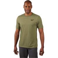 Hybrid Work Tee Shirt, Men's, Small, Green O-Max