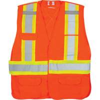 Veste d'arpenteur haute visibilit&eacute; conforme &agrave; la CSA, Orange haute visibilit&eacute;, Moyen, Polyester O-Max