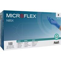 Gants Microflex N85, T-petit, Nitrile, 3,5 mils, Sans poudre, Bleu, Classe 2 O-Max