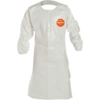 Disposable Sleeved Apron, Tychem&reg; 4000, White, 44" L O-Max