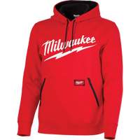 Chandail &agrave; capuchon de poids moyen avec logo Milwaukee, Hommes, Petit, Rouge O-Max