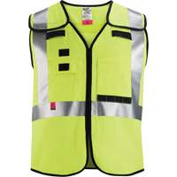 Gilet de s&eacute;curit&eacute; &agrave; maille d&eacute;tachable, Noir/Jaune lime haute visibilit&eacute;, Moyen/Petit O-Max