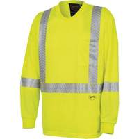 6905A Chandail de s&eacute;curit&eacute; &agrave; manches longues ultra respirant et ultra frais, T-petit, Jaune lime haute visibilit&eacute; O-Max