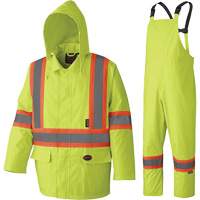 5609 Combinaison de pluie imperm&eacute;able 210D, Polyester/PVC, T-petit, Jaune lime haute visibilit&eacute; O-Max