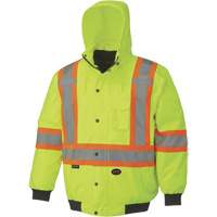 5023 Veste aviateur imperm&eacute;able 7 en 1, Polyester, Jaune lime haute visibilit&eacute;, Petit O-Max