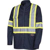 4414 Chemise de travail, Poly-coton, Petit, Bleu marin O-Max