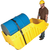 Drum Dolly, 26.5" L x 26.5" W x 5" H, 800 US gal. Spill Cap. O-Max