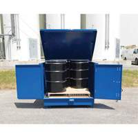 Palette de d&eacute;versement en acier avec couvercle rigide S-4 Ultra, 61" lo x 54,4" la x 52" h, Capacit&eacute; de charge 4700 lb O-Max