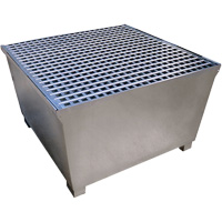 Ultra-IBC Spill Pallet en acier, Capacit&eacute; de d&eacute;versement 370 gal. US, 57,6" x 34,7" x 56,9" O-Max