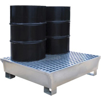 2-Drum Steel Ultra-Spill Pallet&reg;, 68 US gal. Spill Capacity, 47.2" x 31.4" x 17.4" O-Max