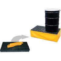2-Drum Flexible Ultra-Spill Pallet&reg;, 66 US gal. Spill Capacity, 48" x 24" x 14" O-Max