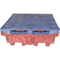 4-Drum Ultra-Spill King&reg; Flat Deck Spill Pallet, 85 US gal. Spill Capacity, 51" x 51" x 17.5" O-Max