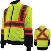 Manteau pour installations frigorifiques, Polyester, Orange haute visibilit&eacute;, Petit O-Max