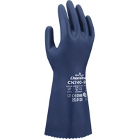CN740 Chemical-Resistant Gloves, Size Small/7, 13" L, Nitrile, 15-mil O-Max