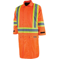 Imperm&eacute;able long avec capuchon amovible, Nylon/PVC, Petit, Orange haute visibilit&eacute; O-Max