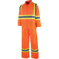 Vêtement imperméable étanche, Nylon/PVC, T-petit, Orange haute visibilité SHH318 | O-Max