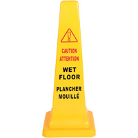 Wet Floor Safety Cone, Bilingual with Pictogram SHH326 | O-Max