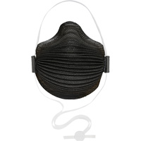Masques jetables AirWave série M noirs avec SmartStrap<sup>MD</sup> et embout nasal, N95, Certifié NIOSH, Petit SHH515 | O-Max