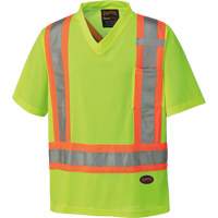 6989 Chandail pour la circulation en micromaille, T-petit, Jaune lime haute visibilit&eacute; O-Max