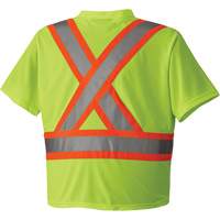 6989 Chandail pour la circulation en micromaille, T-petit, Jaune lime haute visibilit&eacute; O-Max
