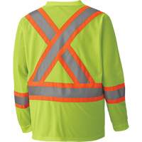 6985 Chandail de s&eacute;curit&eacute; &agrave; manches longues pour circulation en micromaille, Petit, Jaune lime haute visibilit&eacute; O-Max