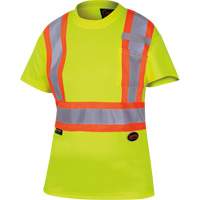6949 T-shirt de s&eacute;curit&eacute; en il-de-perdrix pour femme, Polyester, T-petit, Jaune lime haute visibilit&eacute; O-Max