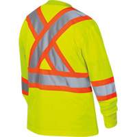 6969 Chandail de s&eacute;curit&eacute; &agrave; manches longues en il-de-perdrix pour femme, Polyester, T-petit, Jaune lime haute visibilit&eacute; O-Max