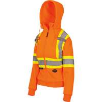 6924W Chandail &agrave; capuchon en molleton avec fermeture &agrave; glissi&egrave;re, Polyester, T-petit, Orange haute visibilit&eacute; O-Max
