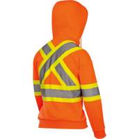 6924W Chandail &agrave; capuchon en molleton avec fermeture &agrave; glissi&egrave;re, Polyester, T-petit, Orange haute visibilit&eacute; O-Max