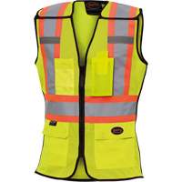 489 Veste de s&eacute;curit&eacute; d&eacute;tachable haute visibilit&eacute;, Jaune lime haute visibilit&eacute;, T-petit, Polyester O-Max