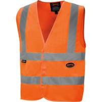 Veste de sécurité haute visibilité en tricot chaîne, Orange haute visibilité, Petit, Polyester, CSA Z96 classe 2 - niveau 2 SHI011 | O-Max