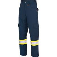 7764 FR-Tech&reg; High Visibility 88/12 FR/Arc Rated Safety Cargo Pants, 30, x 32, Navy Blue O-Max