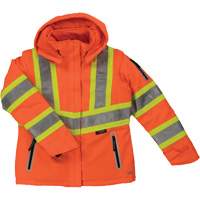 Manteau de sécurité isolant et extensible pour femmes, Polyester, Orange haute visibilité, T-petit SHI893 | O-Max