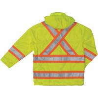 Manteau de sécurité imperméable en tissu indéchirable Ripstop, Polyester, T-petit, Jaune lime haute visibilité SHI923 | O-Max