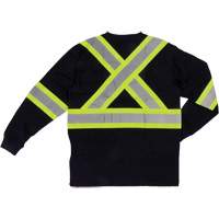 Long Sleeve Safety T-Shirt, Cotton, X-Small, Black O-Max