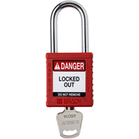 Cadenas de verrouillage Velocity, Rouge, Cl&eacute;s diff&eacute;rentes, Nylon, Largeur de 1-1/2" O-Max