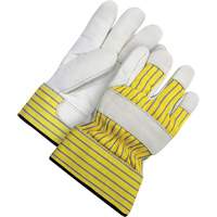 Gants d'ajusteur doubl&eacute;s avec poignet de s&eacute;curit&eacute;, 2T-Grand, Paume en Cuir fleur de vache, Doublure en Peluche d'acrylique O-Max