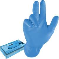 Gants jetables, 3T-Grand, Nitrile, 8 mils, Sans poudre, Bleu O-Max