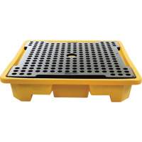 4-Drum Spill Pallet, 66 US gal. Spill Capacity, 57.5" x 57.5" x 12" O-Max