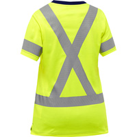 Chemise &agrave; manches courtes et X au dos Bisley pour femmes, Poly-coton, Petit, Jaune lime haute visibilit&eacute; O-Max