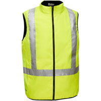 Veste bouffante r&eacute;versible avec X au dos Bisley, Jaune lime haute visibilit&eacute;, Petit, Polyester O-Max