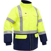 Bisley&reg; X-Back Extreme Cold Jacket with Navy Bottom, Polyester, High Visibility Lime-Yellow, Small O-Max