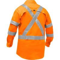 Chemise de travail &agrave; manches longues et X au dos Bisley avec X-Airflow pour femmes, Poly-coton, Petit, Orange haute visibilit&eacute; O-Max