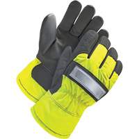 Gants d'ajusteur haute-visibilit&eacute;, Grand, Paume en Cuir fleur de ch&egrave;vre, Doublure en Thinsulate O-Max