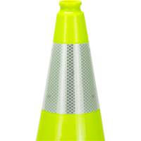 Premium Traffic Cone, 18", Lime Green, 6" Reflective Collar(s) O-Max